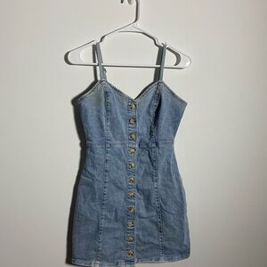 GARAGE Denim Button-Front Dress